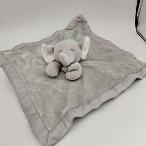 Carter's Just One Year‎ Gray Elephant Lovey Soft Security Blanket Satin Edge 15"
